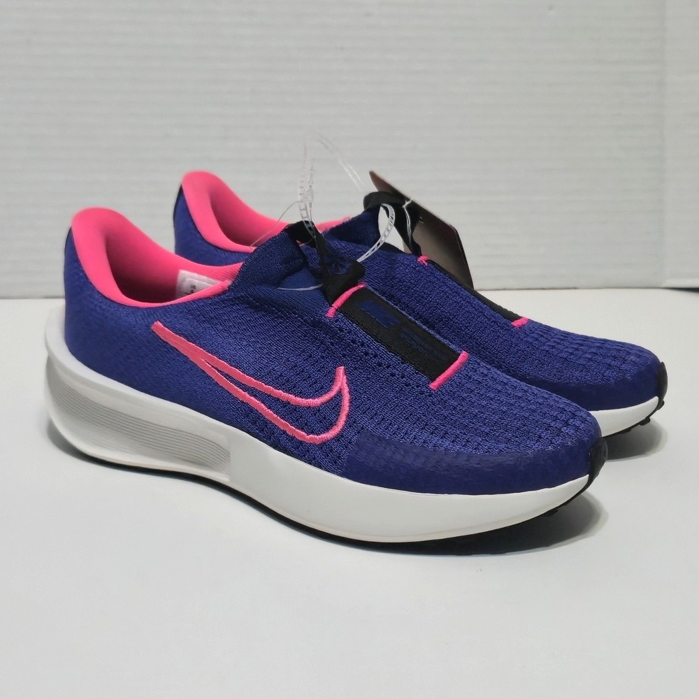 Nike Interact Run EasyOn Womens Size 6 Running Shoes Blue Pink Slip On FV5591-50